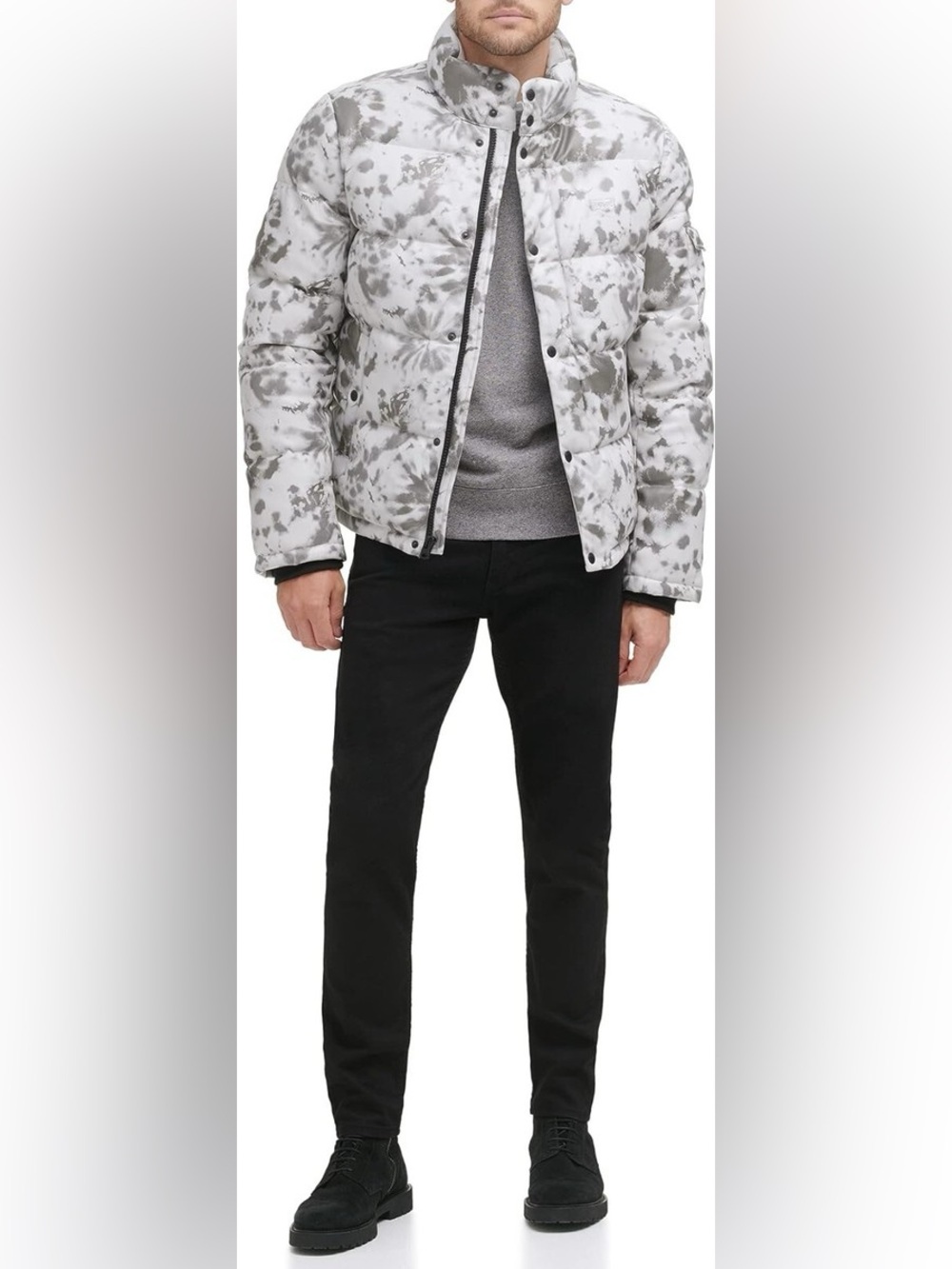 Levi's Mens Water Resistant Faux Leather Puffer Jacket Tie Dye Size Small NWT - Picture 6 of 6
